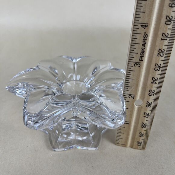 2 MIKASA Clear Crystal Glass Candle Stick Holder Flower Shaped - Picture 6 of 7